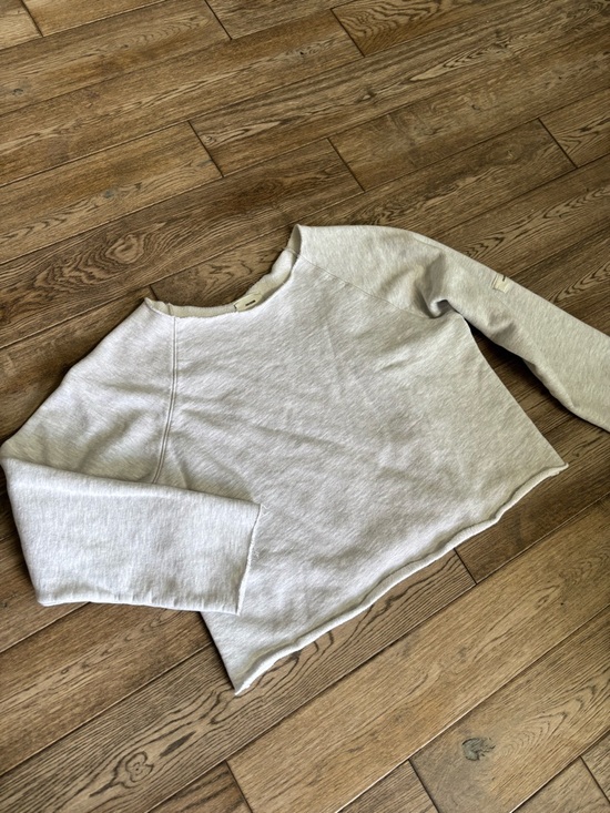 Joah Brown SLOUCHY PULLOVER SWEATSHIRT PEARL GREY FRENCH TERRY SMALL - Picture 8 of 12